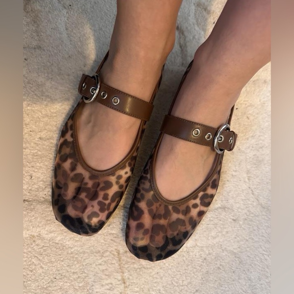 Reformation Bethany Ballet Flat Leopard Mesh - Picture 11 of 13